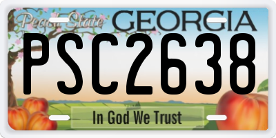 GA license plate PSC2638