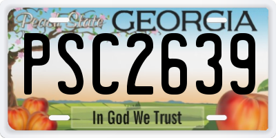 GA license plate PSC2639