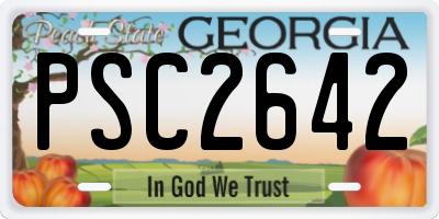 GA license plate PSC2642