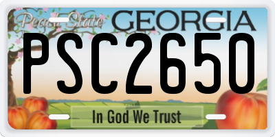GA license plate PSC2650