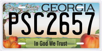GA license plate PSC2657