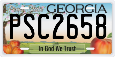 GA license plate PSC2658