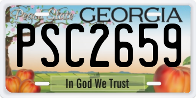 GA license plate PSC2659