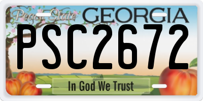 GA license plate PSC2672