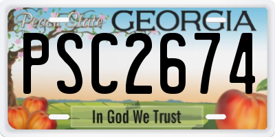 GA license plate PSC2674