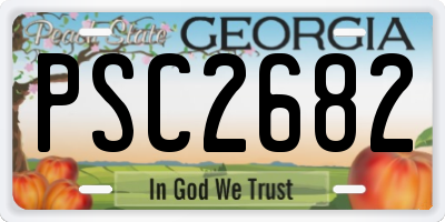 GA license plate PSC2682