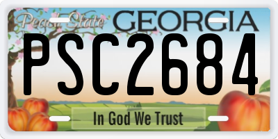 GA license plate PSC2684