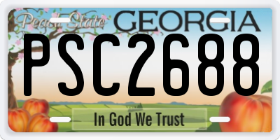 GA license plate PSC2688