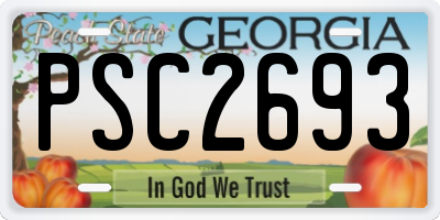 GA license plate PSC2693