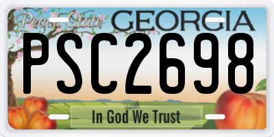 GA license plate PSC2698