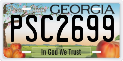 GA license plate PSC2699