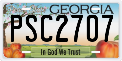 GA license plate PSC2707