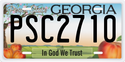 GA license plate PSC2710