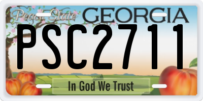 GA license plate PSC2711