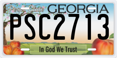 GA license plate PSC2713