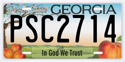 GA license plate PSC2714