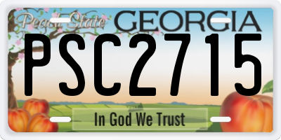 GA license plate PSC2715