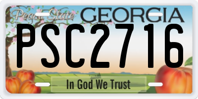 GA license plate PSC2716