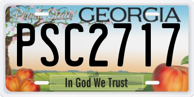 GA license plate PSC2717