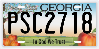 GA license plate PSC2718