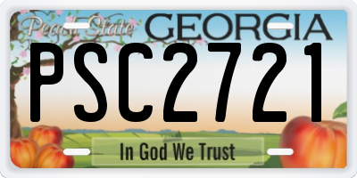 GA license plate PSC2721