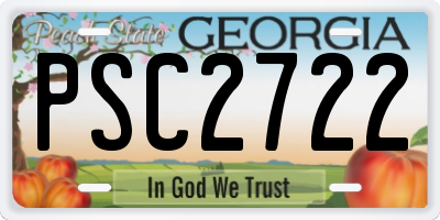GA license plate PSC2722