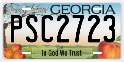 GA license plate PSC2723