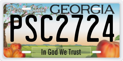 GA license plate PSC2724
