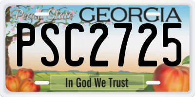 GA license plate PSC2725