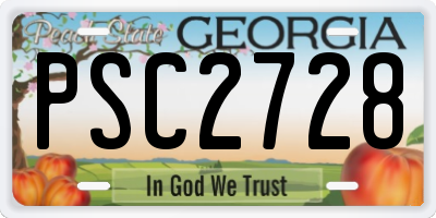 GA license plate PSC2728