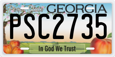 GA license plate PSC2735