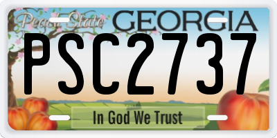 GA license plate PSC2737