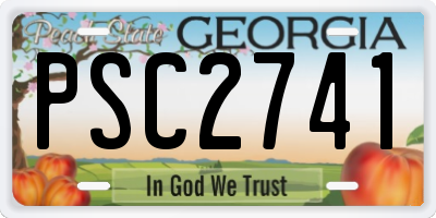 GA license plate PSC2741