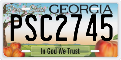 GA license plate PSC2745