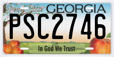 GA license plate PSC2746