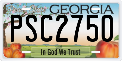 GA license plate PSC2750
