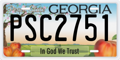 GA license plate PSC2751