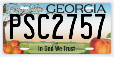 GA license plate PSC2757