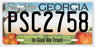GA license plate PSC2758