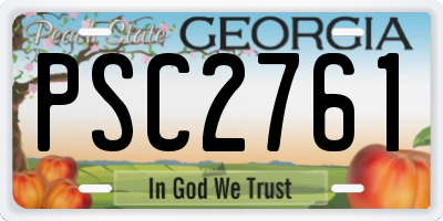 GA license plate PSC2761