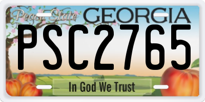 GA license plate PSC2765