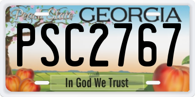 GA license plate PSC2767