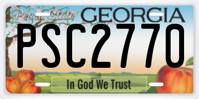 GA license plate PSC2770