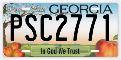 GA license plate PSC2771