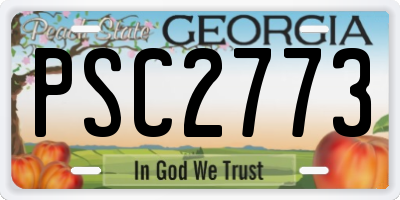 GA license plate PSC2773
