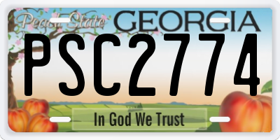 GA license plate PSC2774