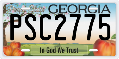 GA license plate PSC2775