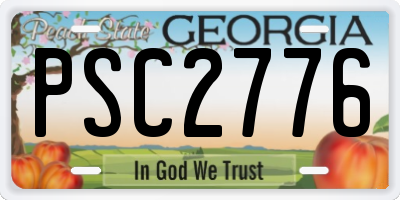 GA license plate PSC2776