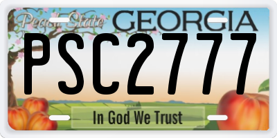 GA license plate PSC2777