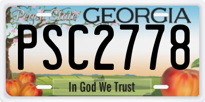 GA license plate PSC2778